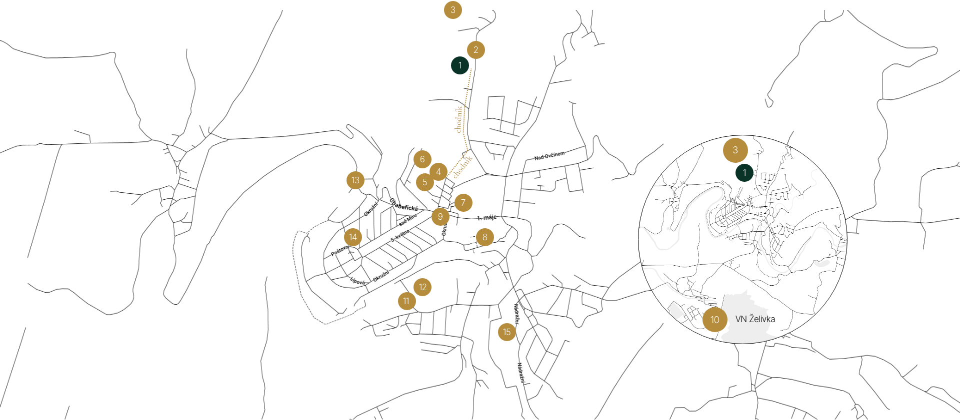 Bydlení Pod Rozhlednou Zruč nad Sázavou na mapě