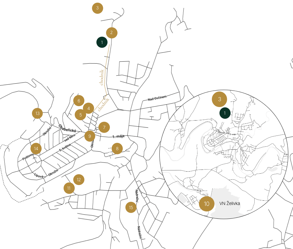 Bydlení Pod Rozhlednou Zruč nad Sázavou na mapě