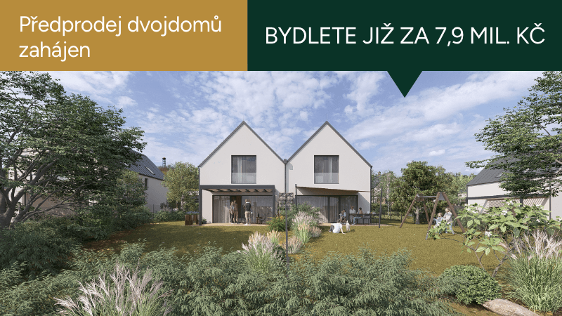 Předprodej dvojdomů zahájen, bydlete již za 7,9 mil. Kč
